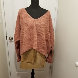 Free People Moonbeam Alpaca V neck sweater size L